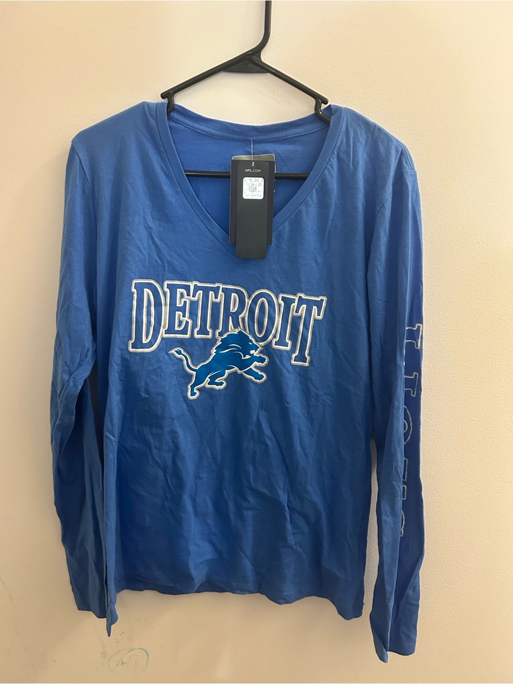 Fanatics Detroit Lions Long-Sleeve V-Neck Tee - Royal Blue